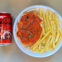 Frango Parmegiana & Fritas + lata Coca Zero + R$ 14,99 leve outra marmitex