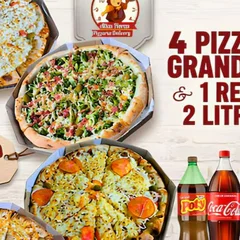 4 Pizzas Grande 35 cm+ Refrigerante (Pizzas inteiras)