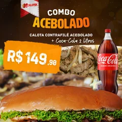 COMBO Calota Contra Filé Acebolado + Coca 2L