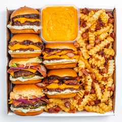 Dw Premium Minis | 6 Mini Hambúrgueres + Batata com Bacon e Cheddar