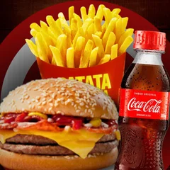 CHEDDAR E BACON + batata + 1 coca cola 200 ml 
