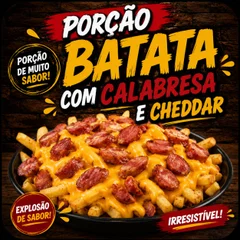 PORÇAO 150 G  BATATA COM CALABRESA CHEDDAR 