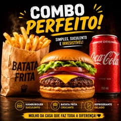 Burger Salada + Batata + Coca-Cola