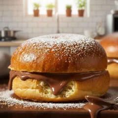 Hambúrguer de Rabanada recheado com Nutella