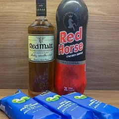 Combo Red Malt Mel 1l + 1 Red Horse 2l  + 3 Gelo De Coco 200ml