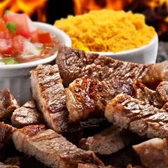 Marmitex M (Tam 08) - Churrasco e Bife acebolado