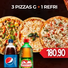 3  Pizzas G + 1 Refri De 1 Lt.