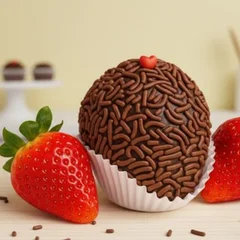 Coxinhas de Brigadeiro de Chocolate com Morango (90g)