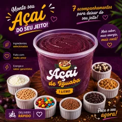 Açaí de 1 Litro com 7 Adicionais Enviados separado