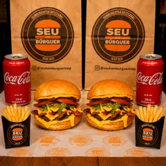Combo 2 burguer bacon com cheddar+2 refri lata 310ml+ 2 batatas P