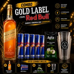 GOLD LABEL 750 ML + 5 RED BULL + 5GELO SABORES