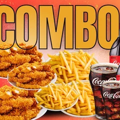 Combo Mega Big Favorito - 1,5kg Franguinho + 900g Acompanhamento + Coca Cola 2L 