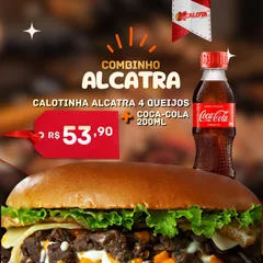 COMBO  Calotinha Alcatra 4 Queijos + Coca 200ml