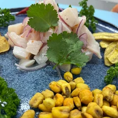 Ceviche misto - salmão e peixe branco