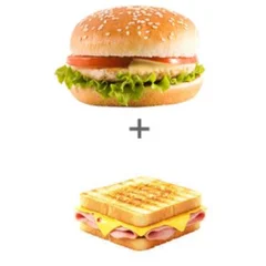 Combo hambúrguer completo + misto quente
