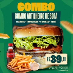 Combo Artilheiro de sofá. (1 pessoa)
