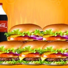 5 Lanches X-Tudo + 1 Coca Cola 2l. Grátis