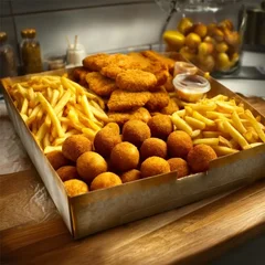 Média - Peito de Frango Empanado Completo!