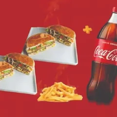 Monte seu Combo: Escolha 2  Xis + Fritas + Refri