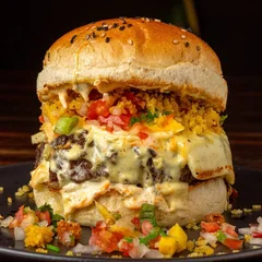 Vega Burguer (burger 160g, queijo coalho, molho tártaro, vinagrete , farofa)