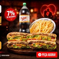 Combo Casal - 2 Xis Salada Egg + 1 Batata P + 1 Pureza 1,5lts
