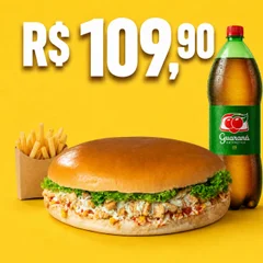 Combo Calota Frango com Catupiry + Guaraná 1,5L + Fritas P Tradicional
