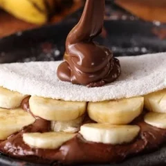 Tapioca de Banana com Chocolate 