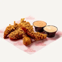 (LEVE 8 TIRAS PROMO) 04 tiras de frango + 2 potes de 30ml molho (cópia)