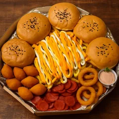 box familia 5 lanche completo 