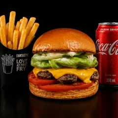 BOX SUPREMA | Salada Burguer 160g + Batata frita média + Refrigerante 350ml