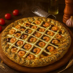 Pizza Grande de Camarão Creme Tarê 20% Off (Quinta do Camarão)