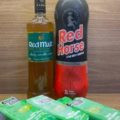 Combo Red Malt Maça Verde 1l + 1 Red Horse 2l + 3 Gelo De Coco 200ml