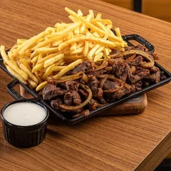 Porção de Contra File Acebolado + Batata Frita Crocante