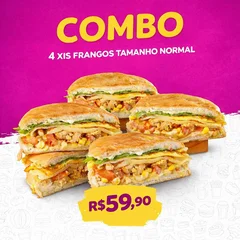 Combo 4 X-Frango(SERVE 4 PESSOAS)