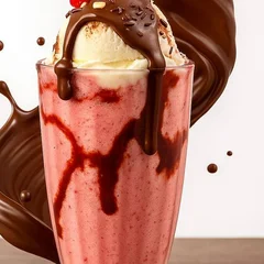 Milk-shake de morango com Nutella