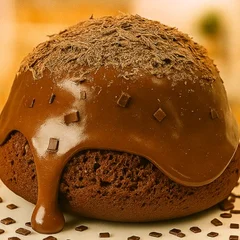 Bolo Vulcão com Cobertura de Chocolate 