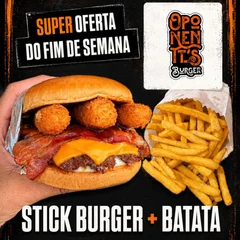 🍔 🍟 STICK BURGER + BATATA - OFERTA DO FDS