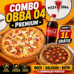 Combo Obba 04 - Uma Pizza Premium + Doce + Refri Grátis 