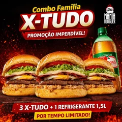 3 X-Tudo + Refrigerante 1.5l