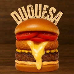 Burguer - Duquesa (1 Carne 100g, Três Queijos Empanado, Milho, Tomate e Molho)