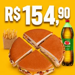 Combo Calota Alcatra 4 Queijos + Fritas P + Guaraná 1,5L