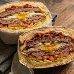 X-Hamburgão (2 Burguer Caseiro, Bacon, 2 Ovos, Presunto, Queijo, Alface...)