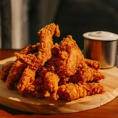 Tiras de frango empanado 