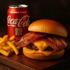 K-Cheddar bacon + batata + bebida