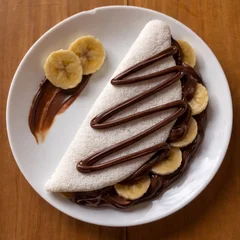 Tapioca de Creme de Avelã com Banana