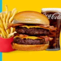 Bbq Burguer Bacon + Mini batata 100g + Coca lata 350ml