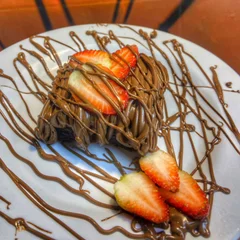 Brownie de Nutella  com Morango 