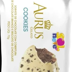 Picolé Cookies com Chocolate Branco Aurus