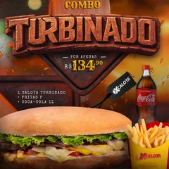 Combo Calota Turbinado + Coca-Cola 1L + Fritas P Tradicional