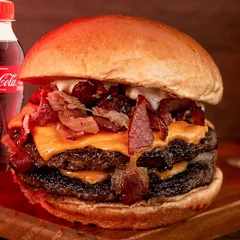 Double Bacon Burger + Refri  Mini